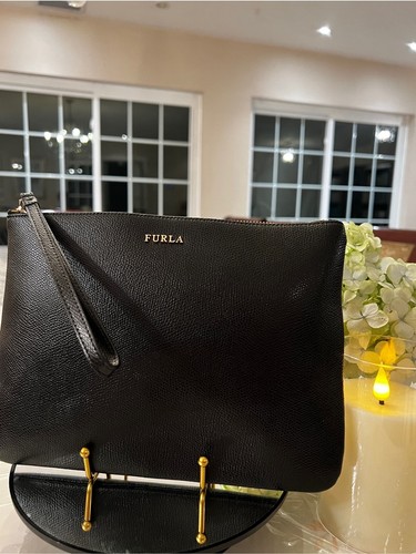 Furla black saffiano - black, leather