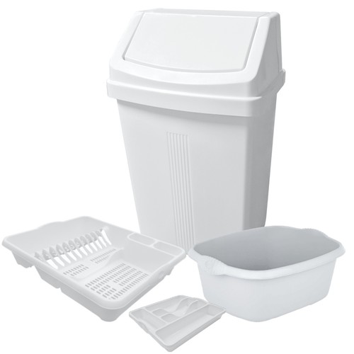 White kitchen bin set 50l - set,