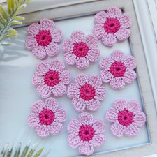 9 Small Handmade Crochet Pink