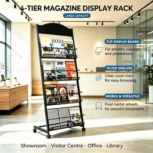 Brochure display stand tier - display, 4-tier