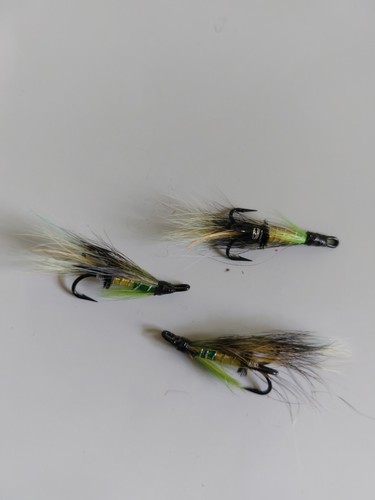 Green highlander salmon flies - green,