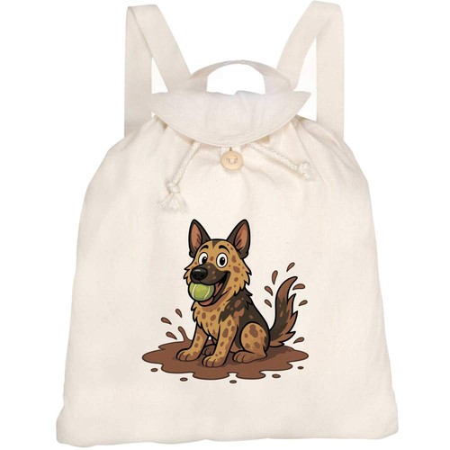 Muddy german shepherd canvas - german,