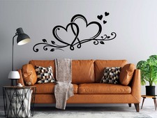 Wall stickers double heart - wall,