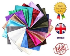 Satin Solid Plain Hijab Silk Shiny Scarf Soft Large Square Head Neck Wrap 90x90
