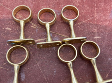 Wardrobe Rail Centre Support Brackets Brass Plated EB 25mm Ex Shop Marked. Qty 6