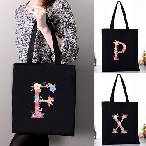 Pink initials canvas shopping - pink,