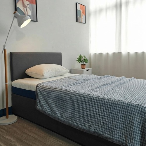 Modern grey upholstered divan - grey,