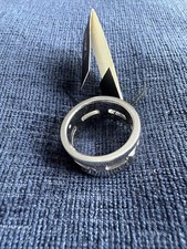 men sterling silver emporio armani logo band ring