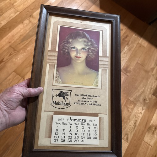 Vintage 1957 calendar lady - vintage,