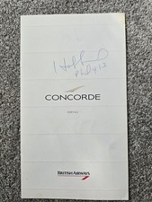 Concorde Menu Signed by