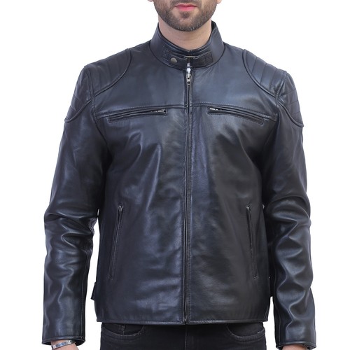 Black real leather cafe - black,