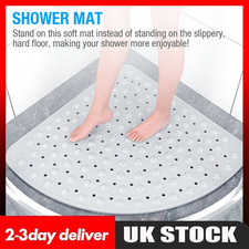 Corner Shower Mat Non-Slip Rubber Curved Bath Mat Strong Suction Bathtub Mat UK