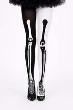 Halloween Skeleton Bone Tights Black White Cosplay Fancy Dress Costume Hosiery