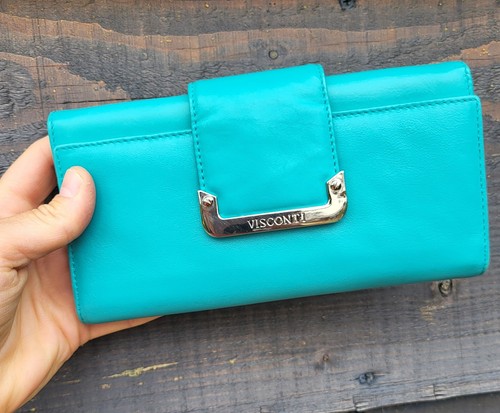 Superb visconti teal leather - teal,