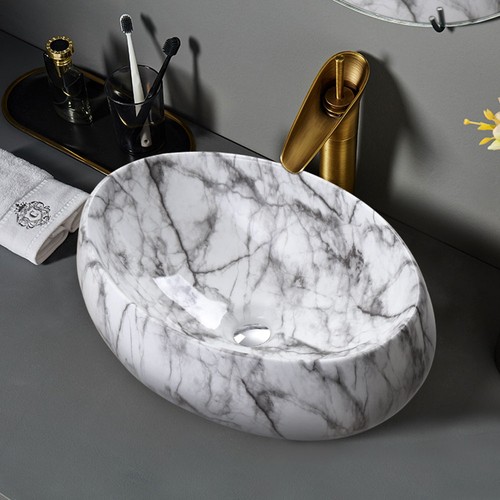 Oval bathroom hand wash basin - bathroom,