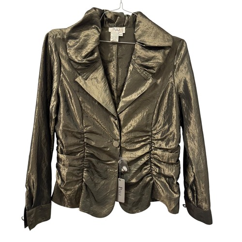 Puli metallic ruched jacket - metallic,