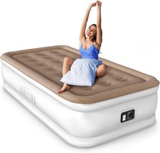 NEW AIREFINA A-HOM43 Single Size Inflatable Air Bed In White (190x99x40cm) -Z03