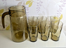 Vintage Grey Smoked Glass Jug