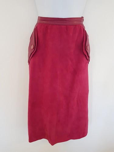Vintage skirt red leather - vintage,