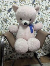 Teddy Bear Giant Appx 108cm Tebro Vintage Soft Plush Baby Pink Great Condition.