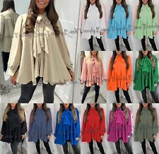 Ladies Womens Tie Up Pussy Bow