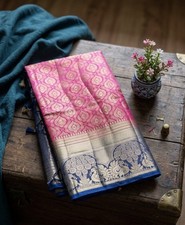Beautiful Pink & Blue  Saree