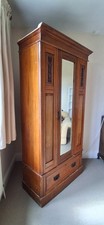 Satinwood wardrobe with mirror