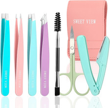 7Pcs Eyebrow Tweezers Kit for
