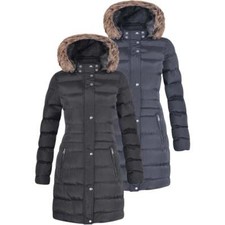 Womens Long Fur Trimmed Hooded