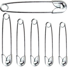50Pc x Assorted Steel Safety Pins Small-Large Size Hemming Craft Dressmaking UK