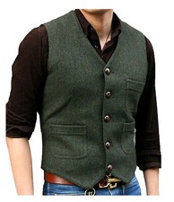 Mens Tweed Waistcoats Vest