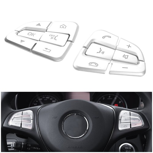 Chrome steering wheel button - steering,