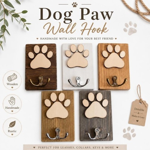 Rustic personalised dog paw - dog,