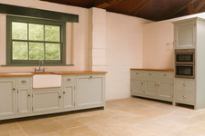 Handmade Painted Kitchen | Solid Wood Belfast Sink Unit – Little Greene Drizzle