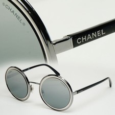 Chanel Sunglasses Round Silver