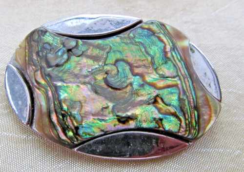 Vintage abalone shell - abalone, brooch
