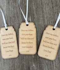 memory bear patch/memory bear tag, bear made with loved ones clothes