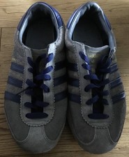 Size UK 9 Adidas Zurro Grey/Blue Suede Trainers 2021 Originals Vintage Retro