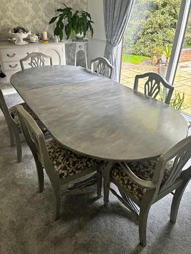 Shabby chic grey oval - shabby,