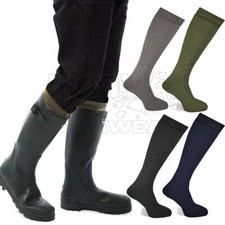 Mens Wellington Boot Socks Long Length Cushioned Camping Gardening Size UK 6-11