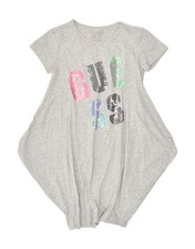 GUESS Girls Graphic Tent Dress 11-12 Years Grey Cotton AC10