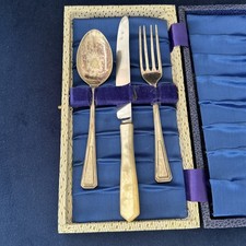 Antique James Ryals Dessert Cutlery In Case Silver Plate