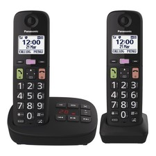 Panasonic KX-TGU132EB Twin Big Button Cordless Phone Hearing Aid Compatible