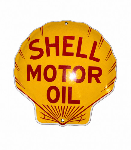 Shell motor oil 12cm enamel - oil,