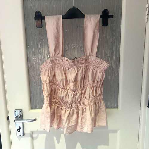 Ladies pink shirred square - shirred,
