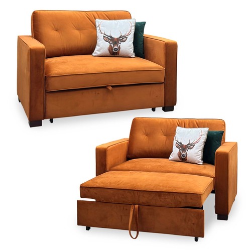 Waldo sofa bed - rust, velvet