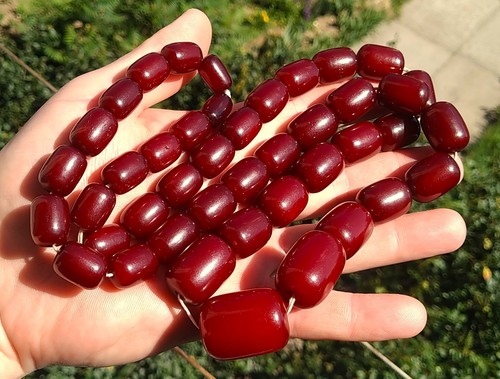 Antique bakelite beads cherry - bakelite,