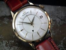 Beautiful 1961 Steel & Gold Large Size Jaeger le Coultre Memovox Vintage Watch