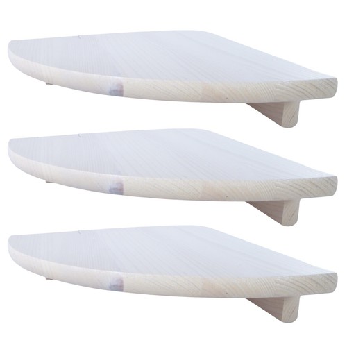 White wooden corner shelves - white,