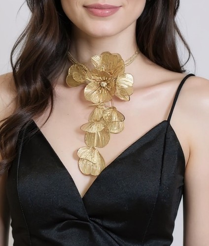 Zara flower necklace - necklace, cascade